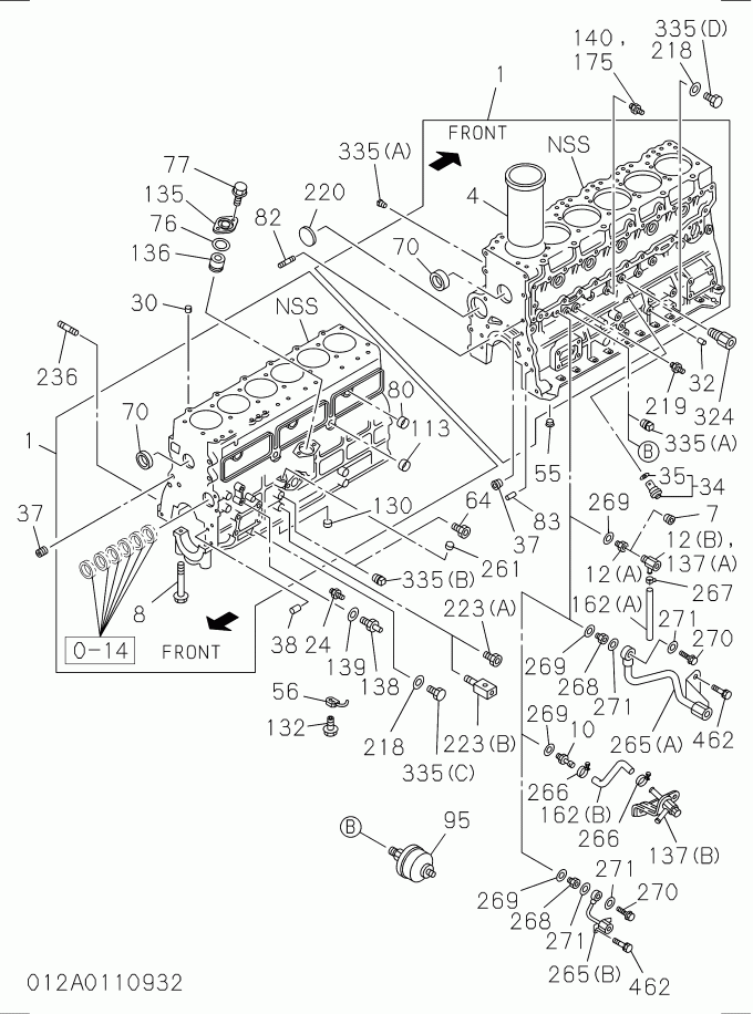 1112613841 parte del motore diesel 6BG1 di ISUZU della fodera dell'escavatore per il JCB JS200 JS220 di Hitachi EX200-5 ZX200