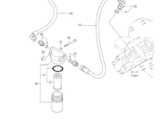 Filtro dal filtro di olio idraulico 4294135 per Hitachi EX40 EX55UR